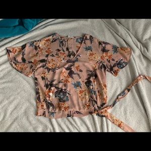 PRICE DROP!! floral tie front top
